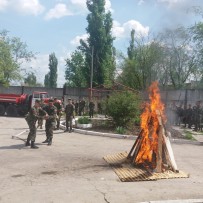 Academia Militară  a desfășurat antrenament practic cu echipa antiincendiară